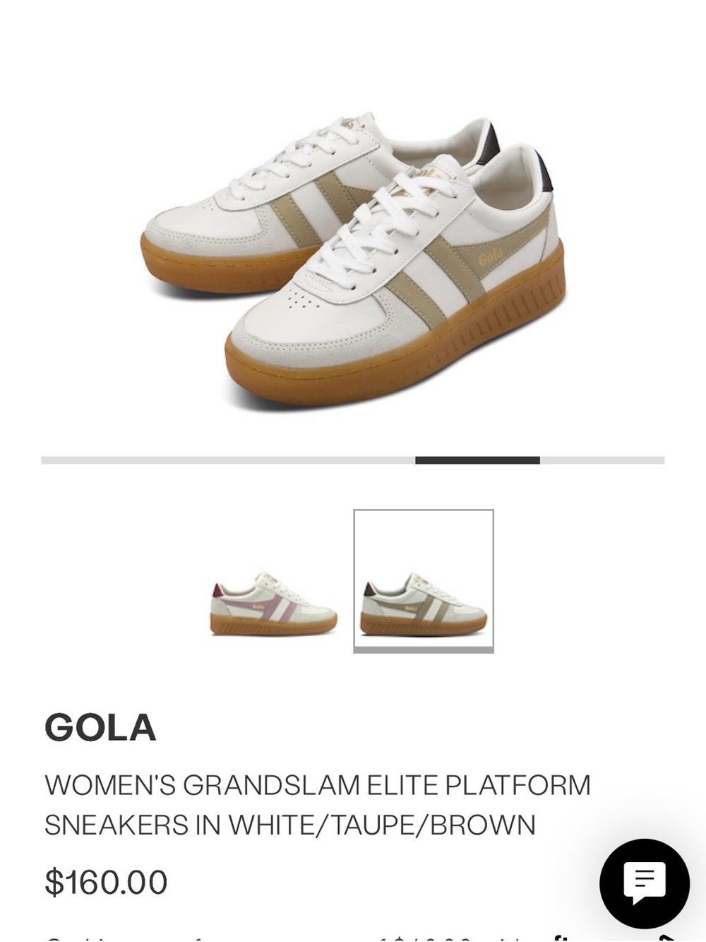 Gola Women's White Sneakers with Taupe Stripes and Gum Sole